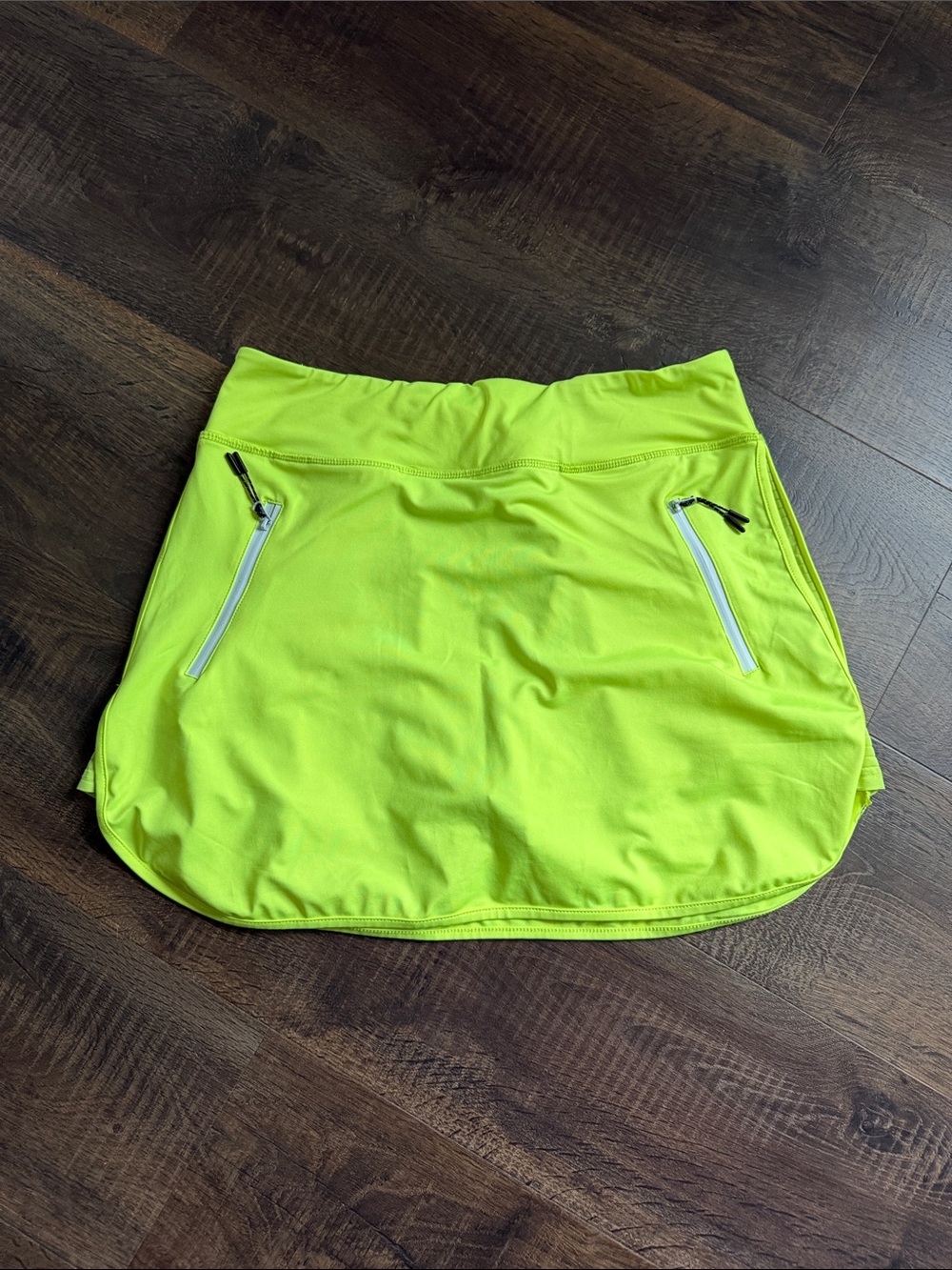 Women’s Neon Yellow Active Skort with Zip Pockets